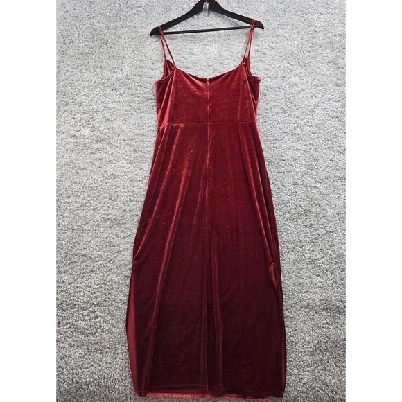 Taylor Women’s 14 Velvet Maxi Dress Drape Neck Side Slit Stretch Whimsigoth - Picture 8 of 13